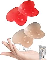 Vista 1 de Pasties - Calcomanías de silicona autoadhesivas para rave, diseño de corazón, pétalos de pecho, reutilizables, para mujeres, club, 2 pares