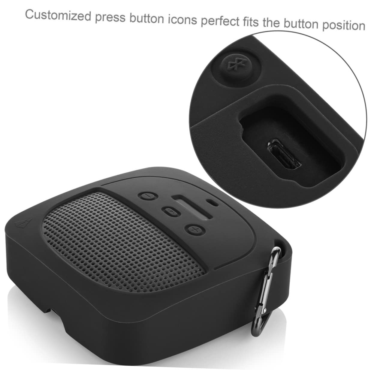 Happyyami Silicone Speaker Organizer Anti-Slip Protective Case Portable for Hiking Accessory