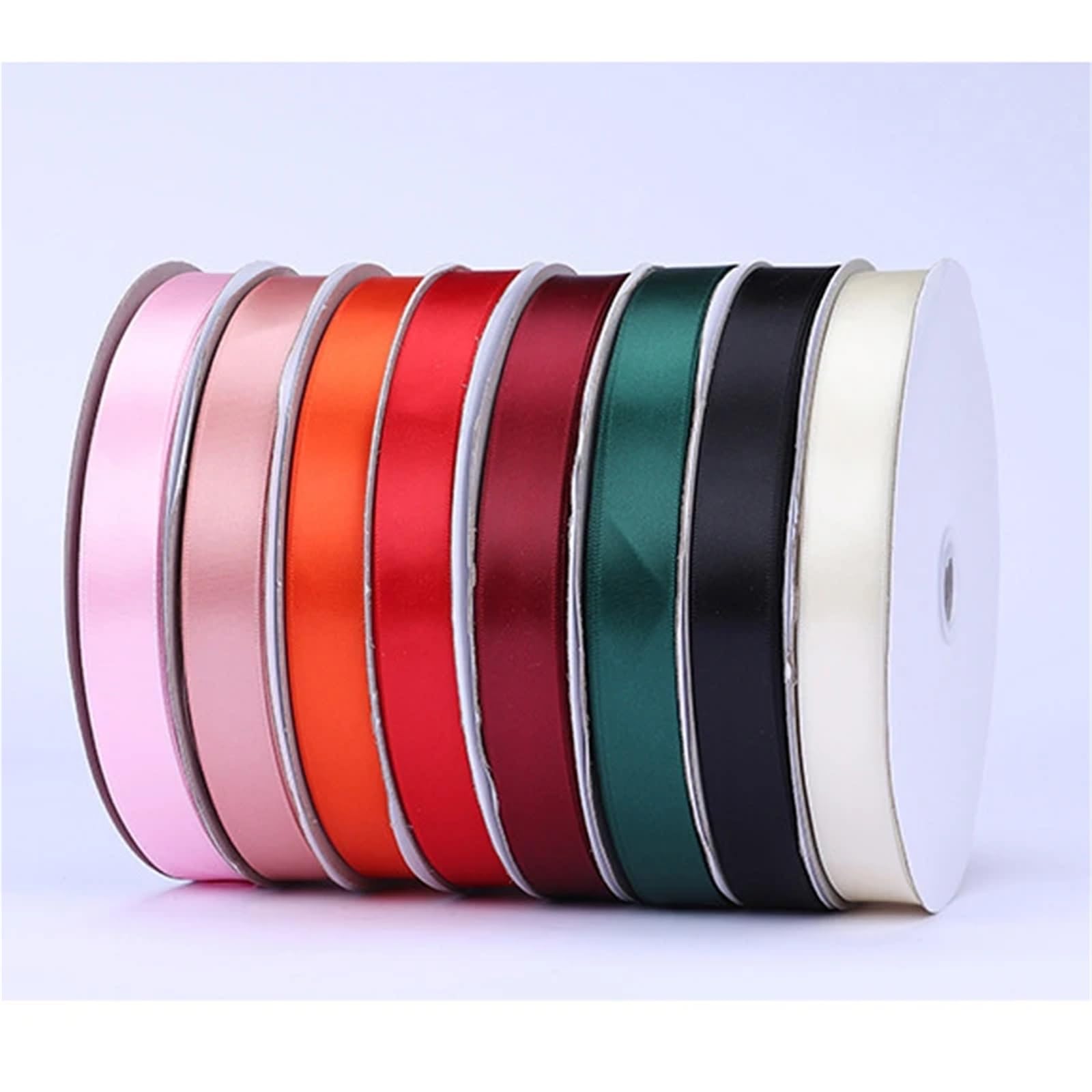 Ruban en mousseline froissée, Ruban Satin Polyester 2.5cm Multicolore 100 yards(Dark grey)