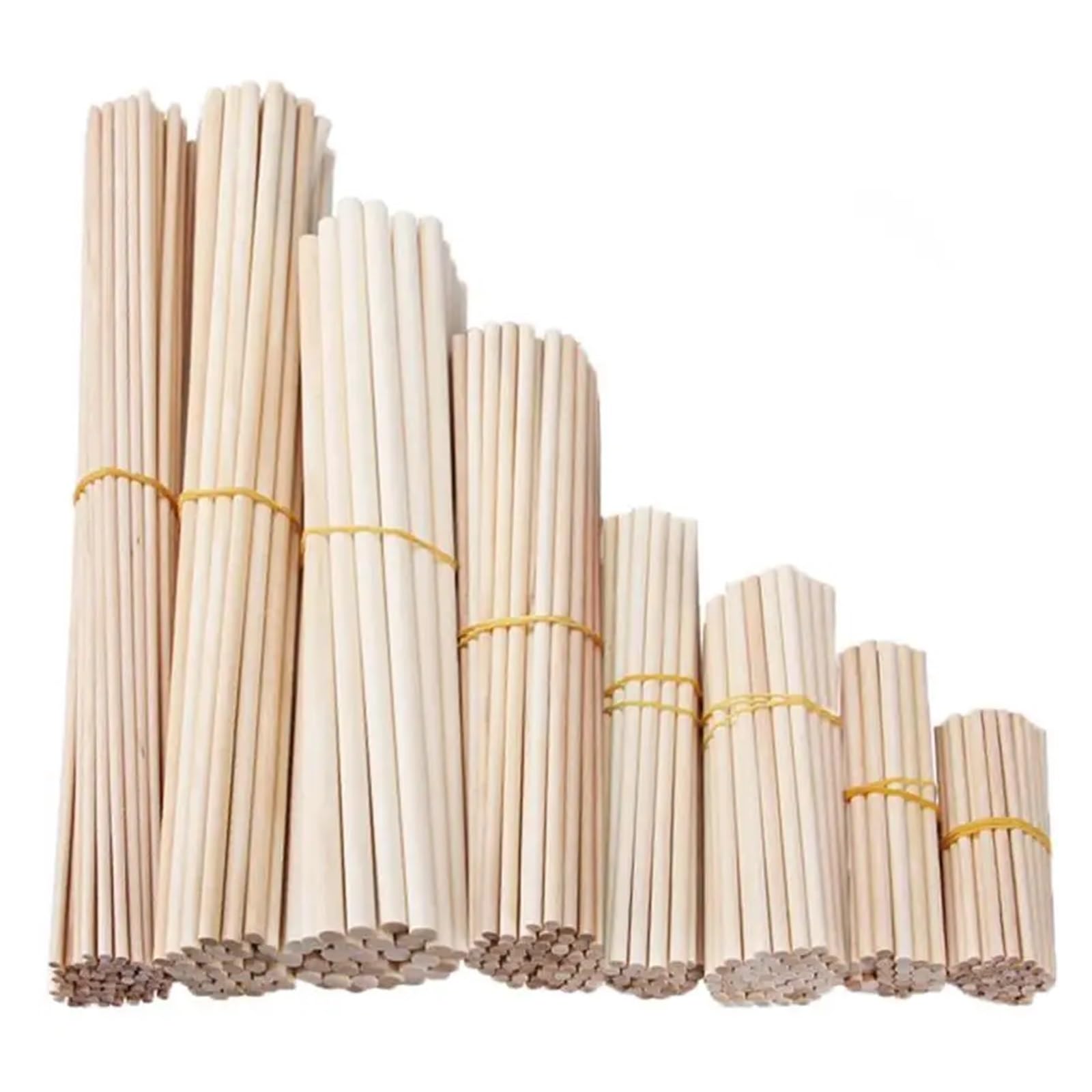 Drewniane pręty kołkowe, Okrągłe drewniane patyczki do majsterkowania 10-30 cm x 3-5 mm Opakowanie 25-50 szt.(10cmx3mm 50pcs)