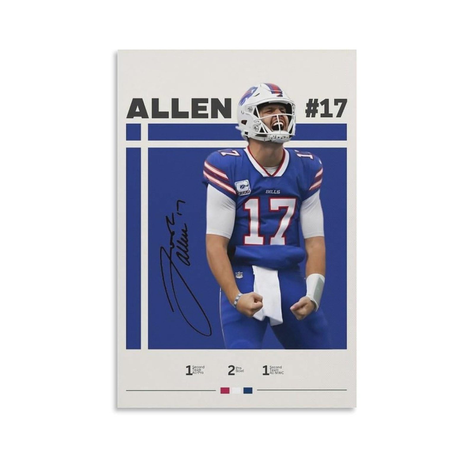 ASUIU Josh Allen Canvas Poster Canvas Wall Art Poster Decorative Modern Home Print Picture Artworks Posters 20x30inch(50x75cm)