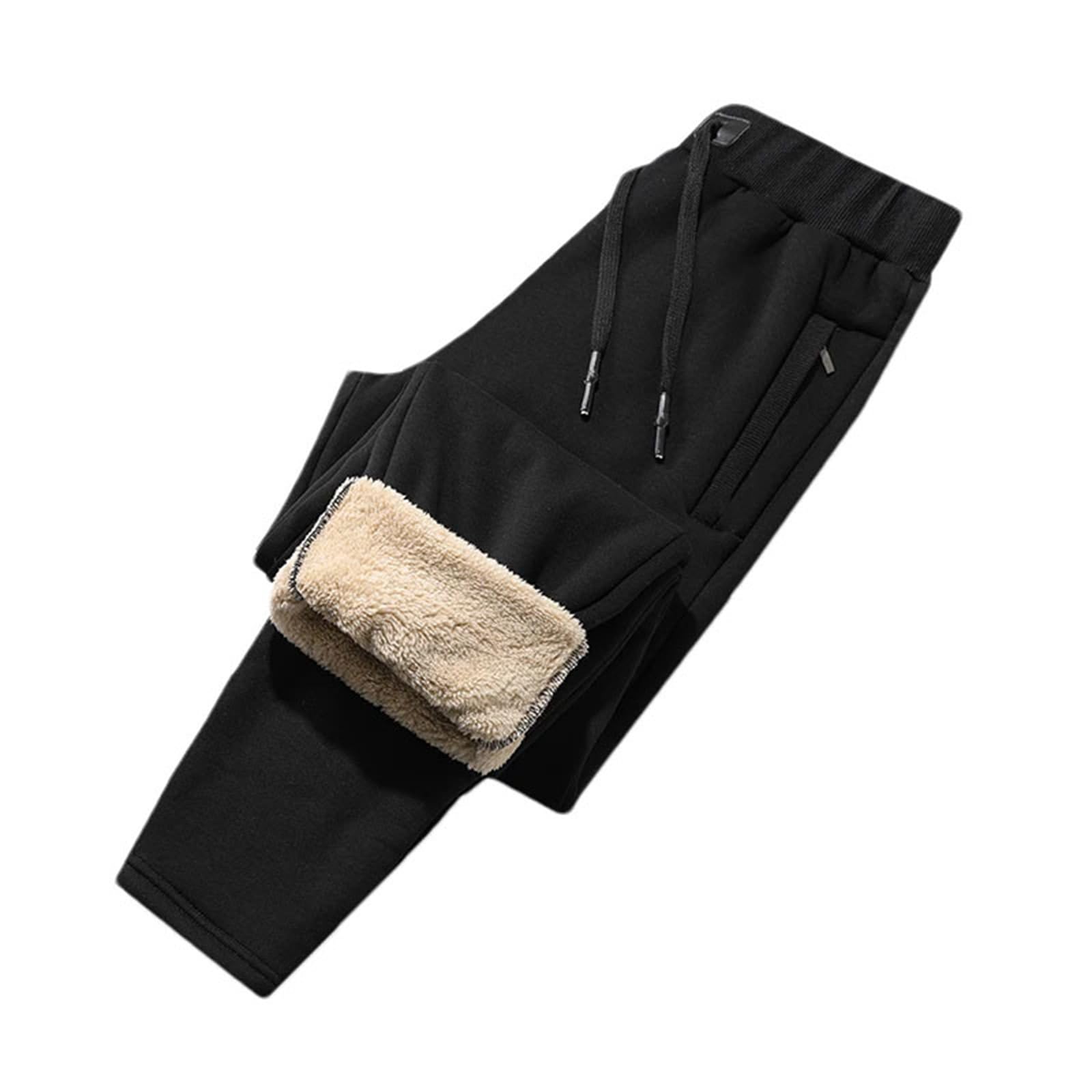 Men Thick Sweatpants Drawstring Trousers Fleece Running Warm Pants Plus Size Winter Joggers Pant