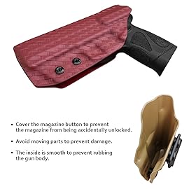 Taurus G3 Holster, Carbon Fiber Kydex Holster IWB for Taurus G3 9mm / .40 Pistol Case - Inside Waistband - Taurus G3 Gun Accessories (Red, Right Hand)