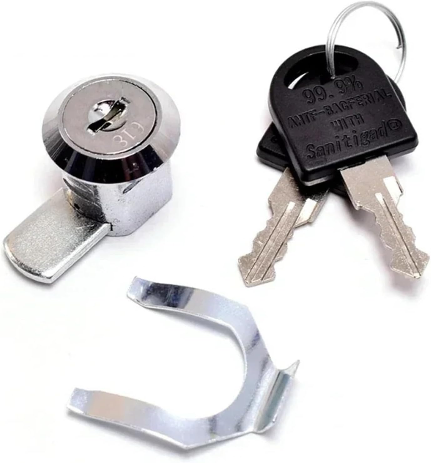 Moving Piece Cam Lock with Quick Clip for Cash Box POS Drawer Gym Locker Metal Cabinet Airbox Lock MX16 1Pcs(B)