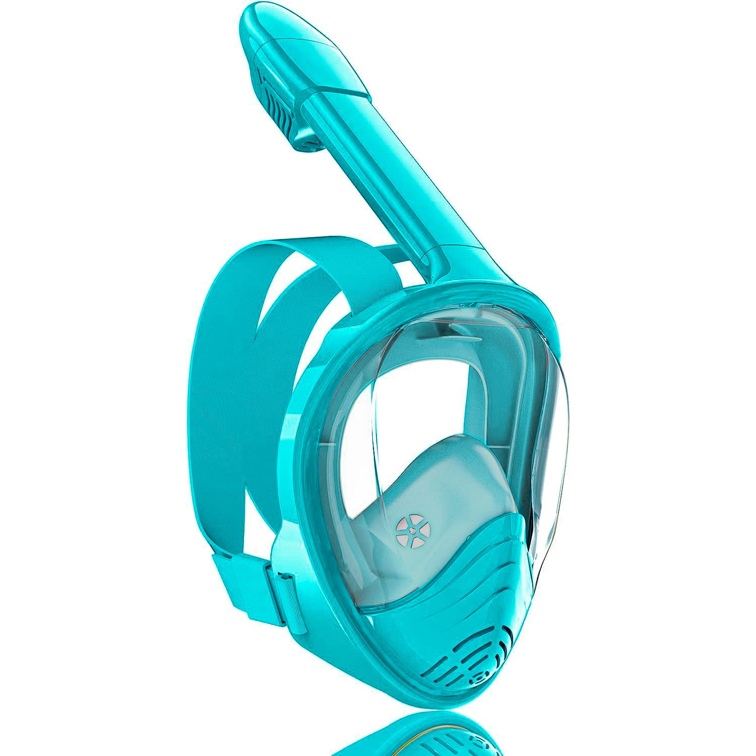 Professional KIds Snorkeling Diving Mask Foldable 180 Degree Underwater Scuba Full Face Snorkel Mask Anti Fog Goggles for Kids Swim (Green)