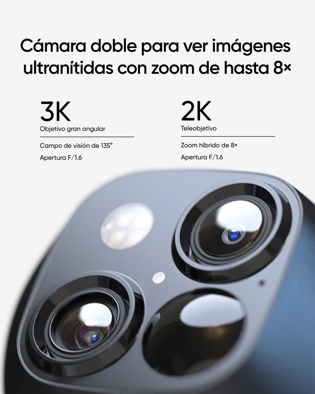 eufy Security SoloCam S340 3K Camara vigilancia WiFi Exterior Solar, vigilancia de 360°, Wi-Fi 2,4 GHz, sin cuotas mensuales, Compatible con HomeBase 3