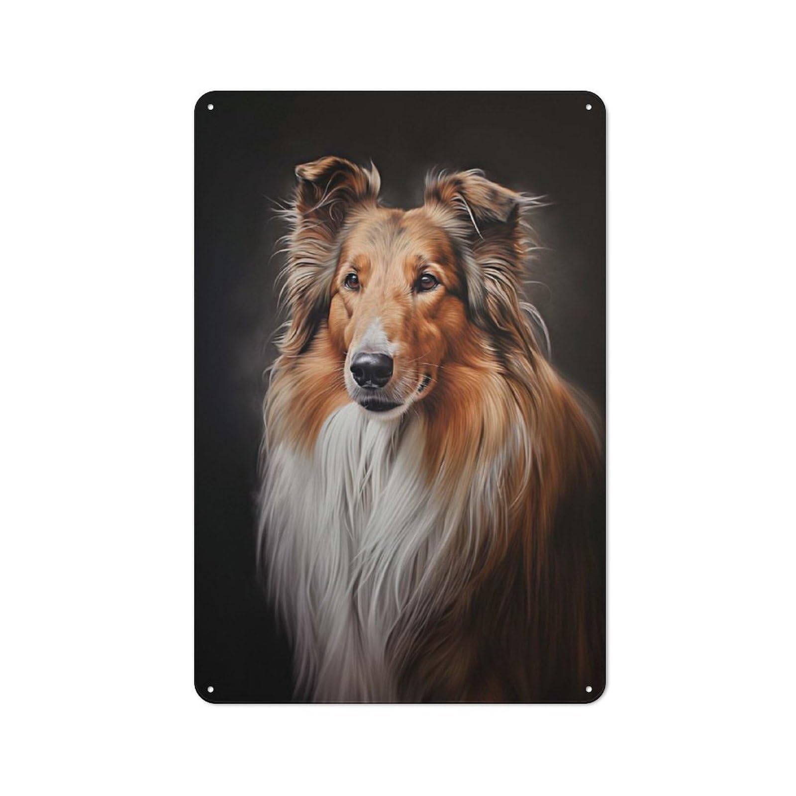 Rough Collie Metal Tin Sign, Small Wall Accent for Small Toilet, Washroom And Hallway, 30x20cm