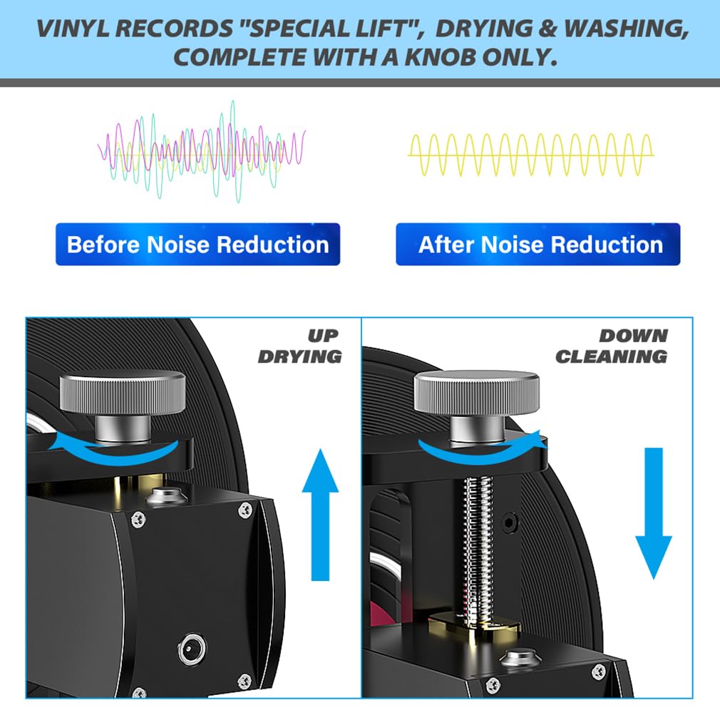Pulitore ad ultrasuoni per Dischi in Vinile, Macchina per la Pulizia ad ultrasuoni di Dischi/Dischi da 6 Litri 40kHz con Supporto sollevabile, 5 Pezzi Una tantum Pulitore per disch