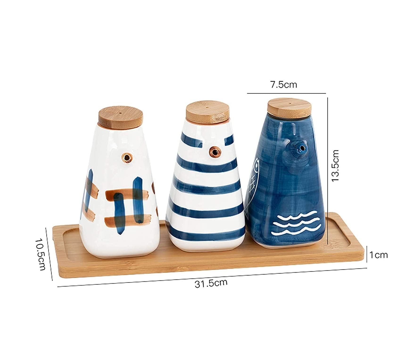 Set Olio e aceto Dispenser for Olio e aceto, Bottiglia for Olio in Ceramica Bot, Bottiglia for Salsa di soia con Tappo in Sughero,/Salsa di soia/ampolla for aceto, condimento Liquido Oliera