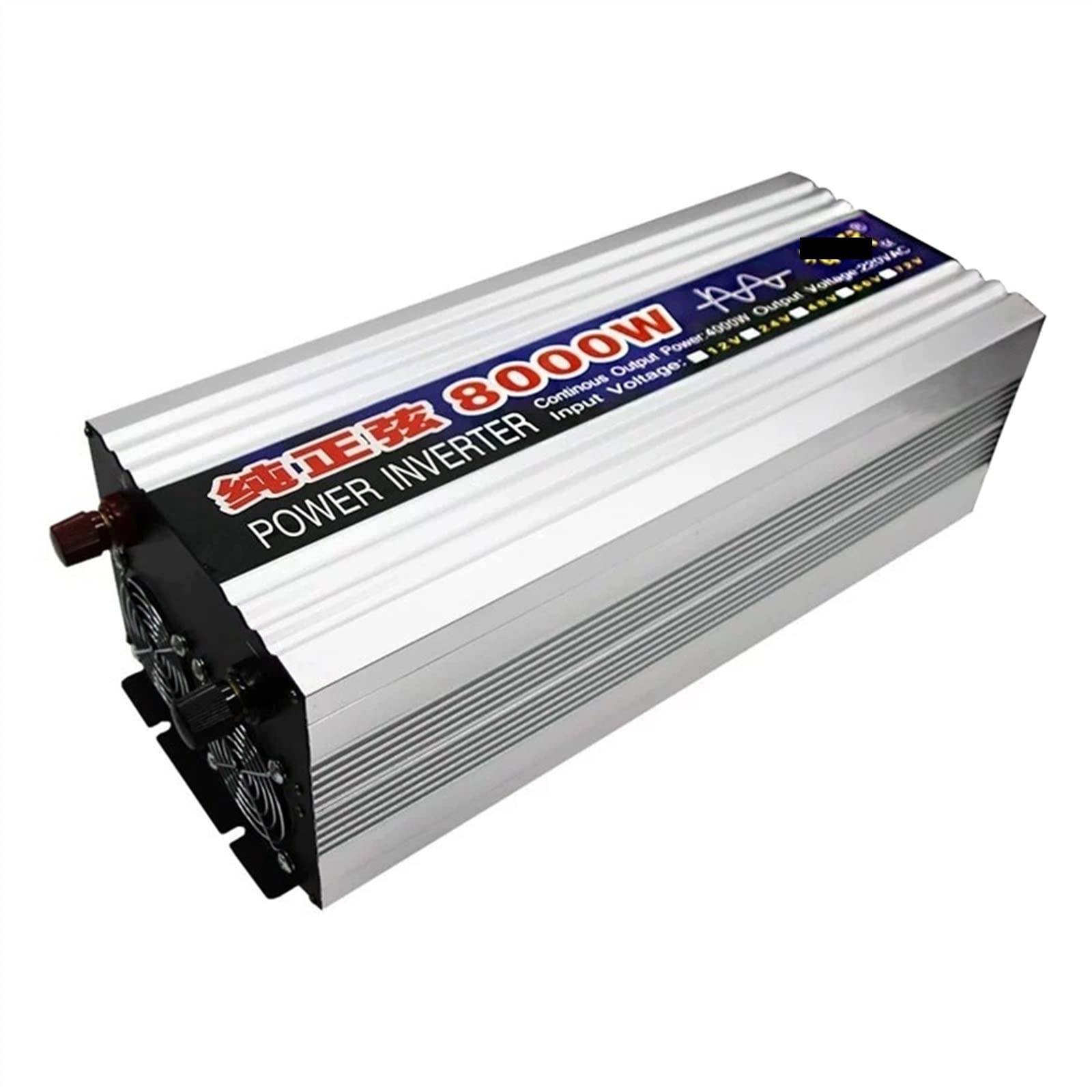 Inversor de potencia, Inversor de onda sinusoidal pura 5000W 6000W 8000W Inversor de onda sinusoidal pura DC 12V 24V a AC 220/110 50Hz 60Hz Convertidor de voltaje Inversor solar de salida dual de gran