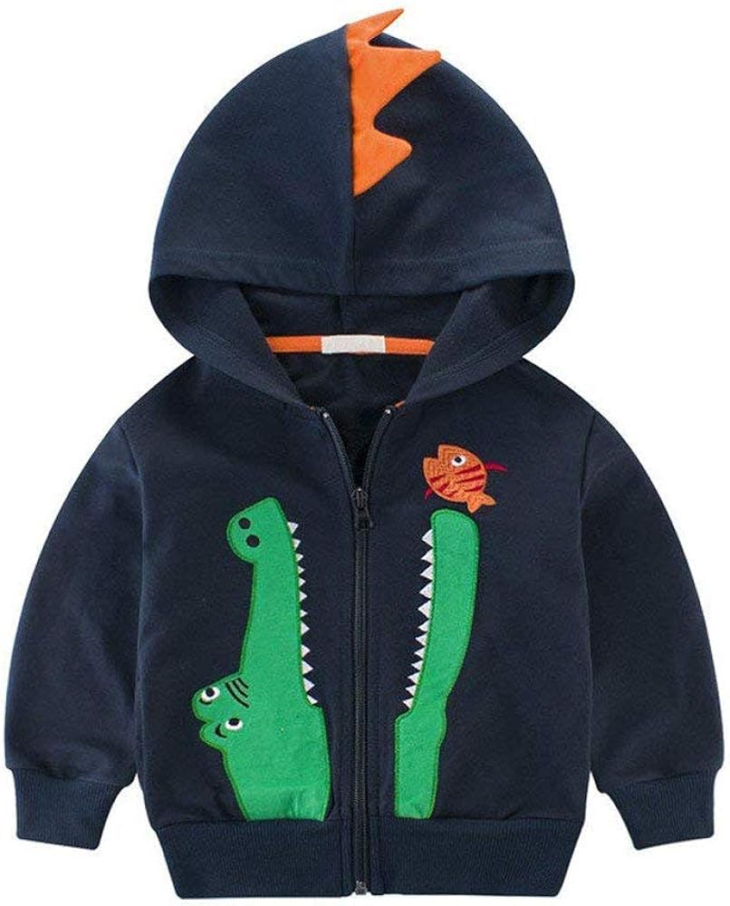 TEDD Sudaderas con Capucha Niño Cremallera Algodón Dinosaurio Lindo Animales Hoodie para Niños 1-10 años