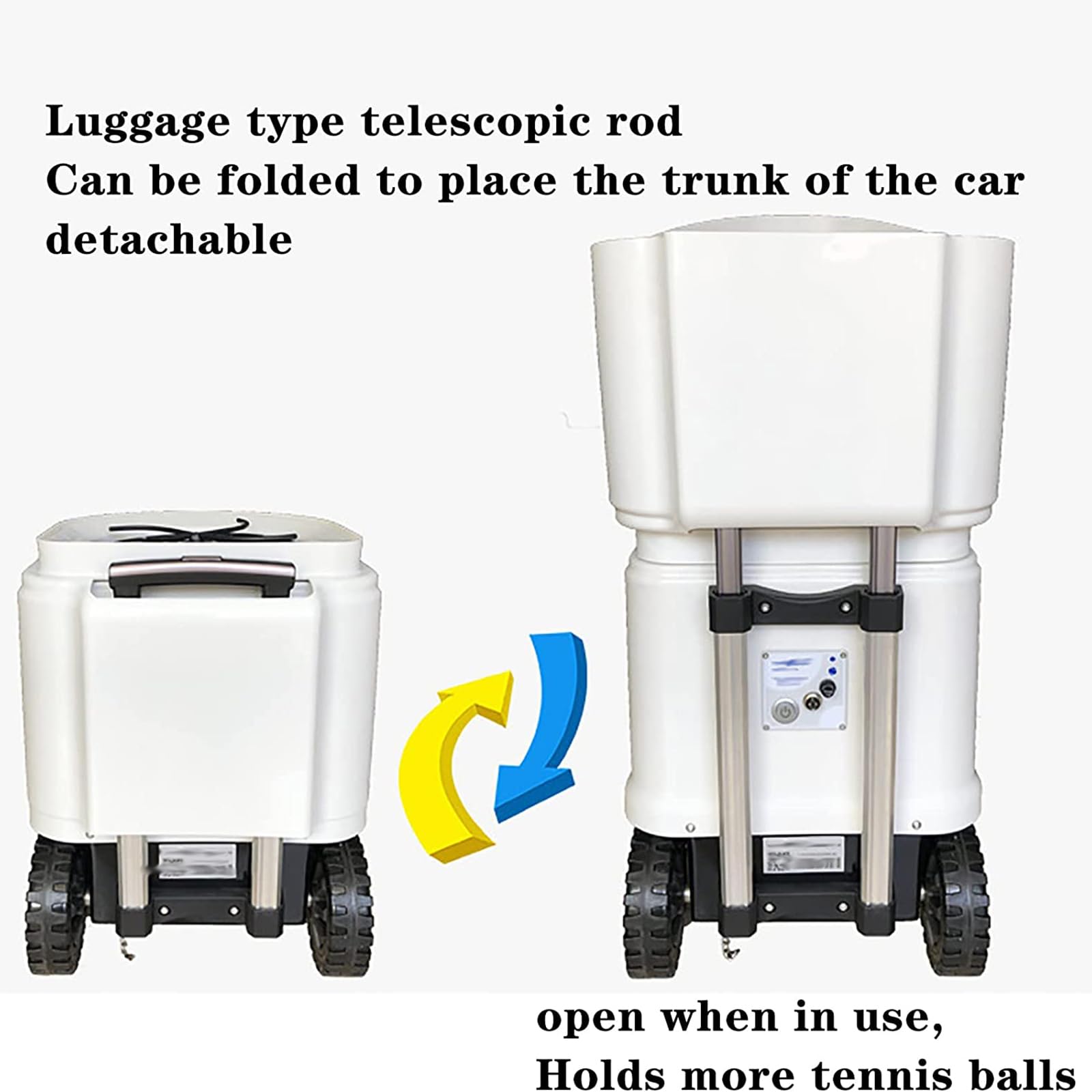 Lanciatore Automatico Tennis, Macchina per Palline Tennis, Telecomando App Mobile (velocità, Frequenza, Angolo, Rotazione, ECC.), Contiene 150 Palline, Adatto Tutti I Giocatori di Tennis