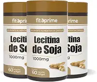 Kit 3x Lecitina De Soja 1000mg 60 Cápsulas