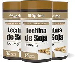 Kit 3x Lecitina De Soja 1000mg 60 Cápsulas