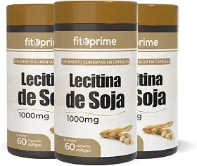 Kit 3x Lecitina De Soja 1000mg 60 Cápsulas