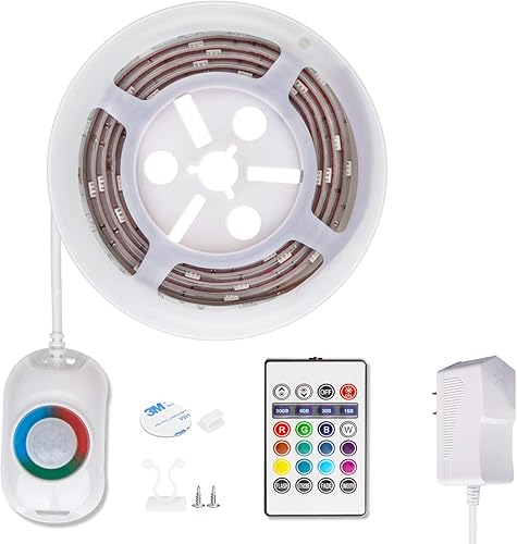 Miniatura 7 de WILLED Tira de luces LED RGB, sensor activado por movimiento de luz debajo de la cama, control remoto RF con temporizador, tira de iluminación que