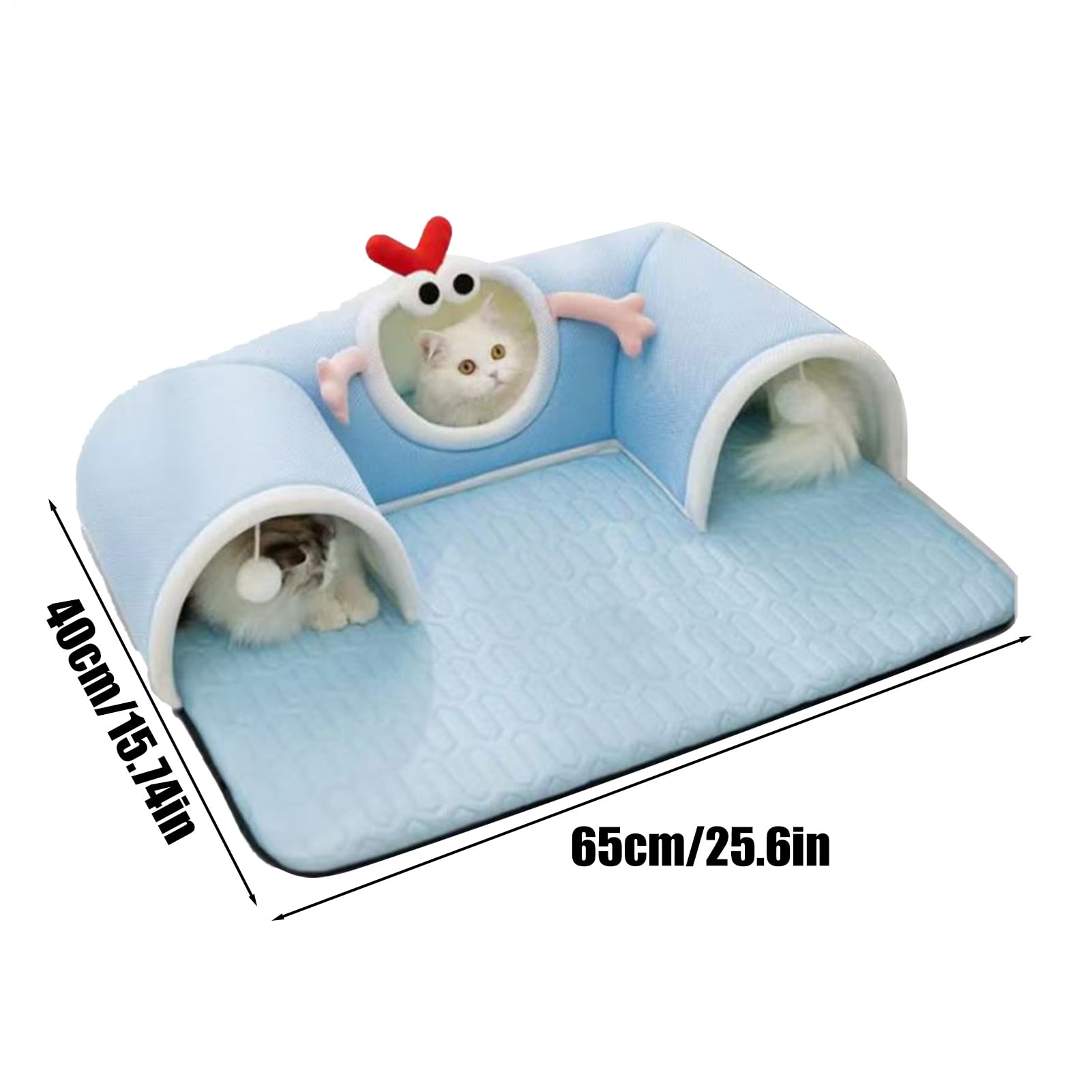 Tunnel de jeu pour chats | Matelas lit pour chats avec tunnel intégré, respirant jouet interactif pour chatons, chiots, ennui, sommeil, enrichissement intérieur hiver été