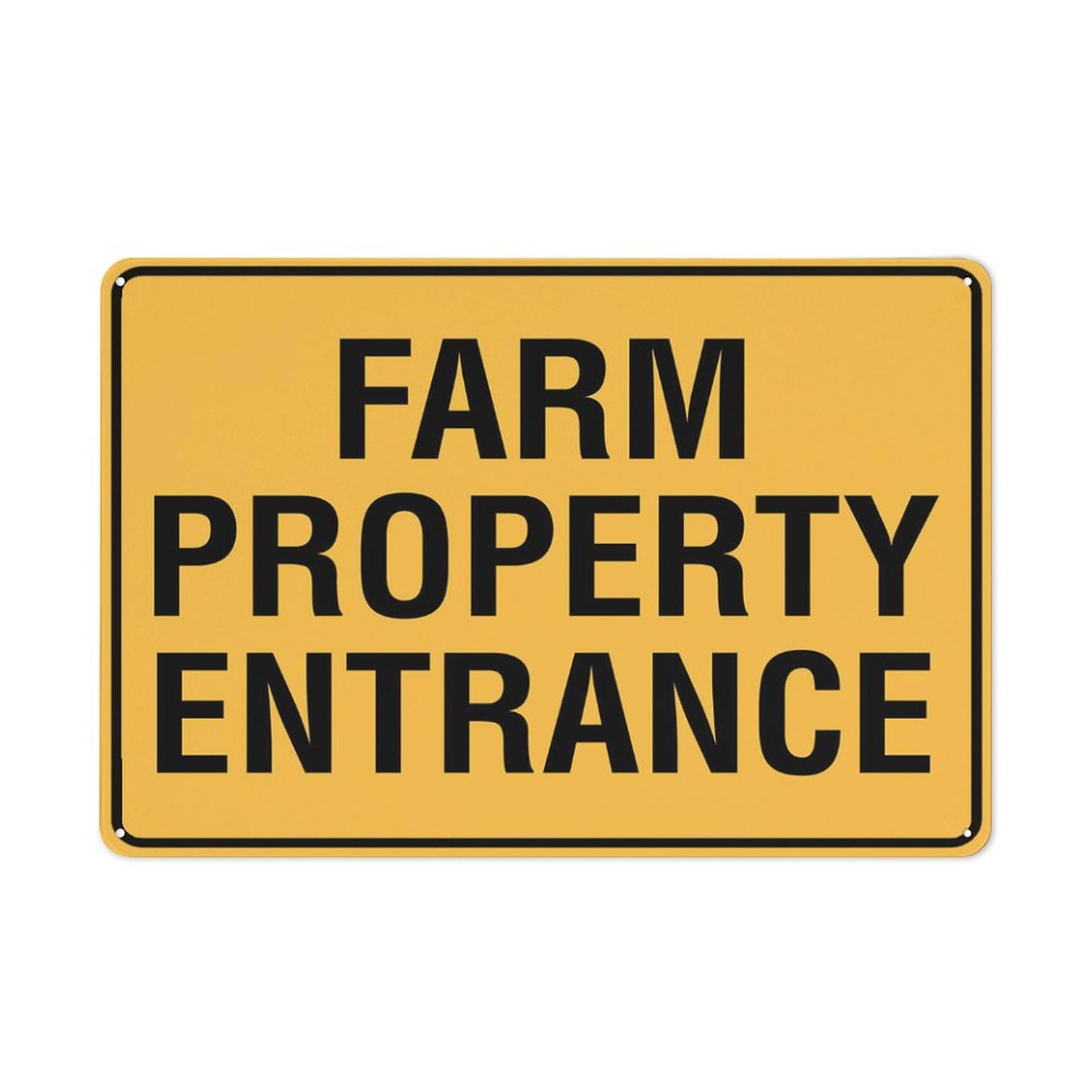 Farm Property Entrance Sign Warning Tin Sign Home Kitchen Farm Garden Garage Wall Decor 12X8Inch