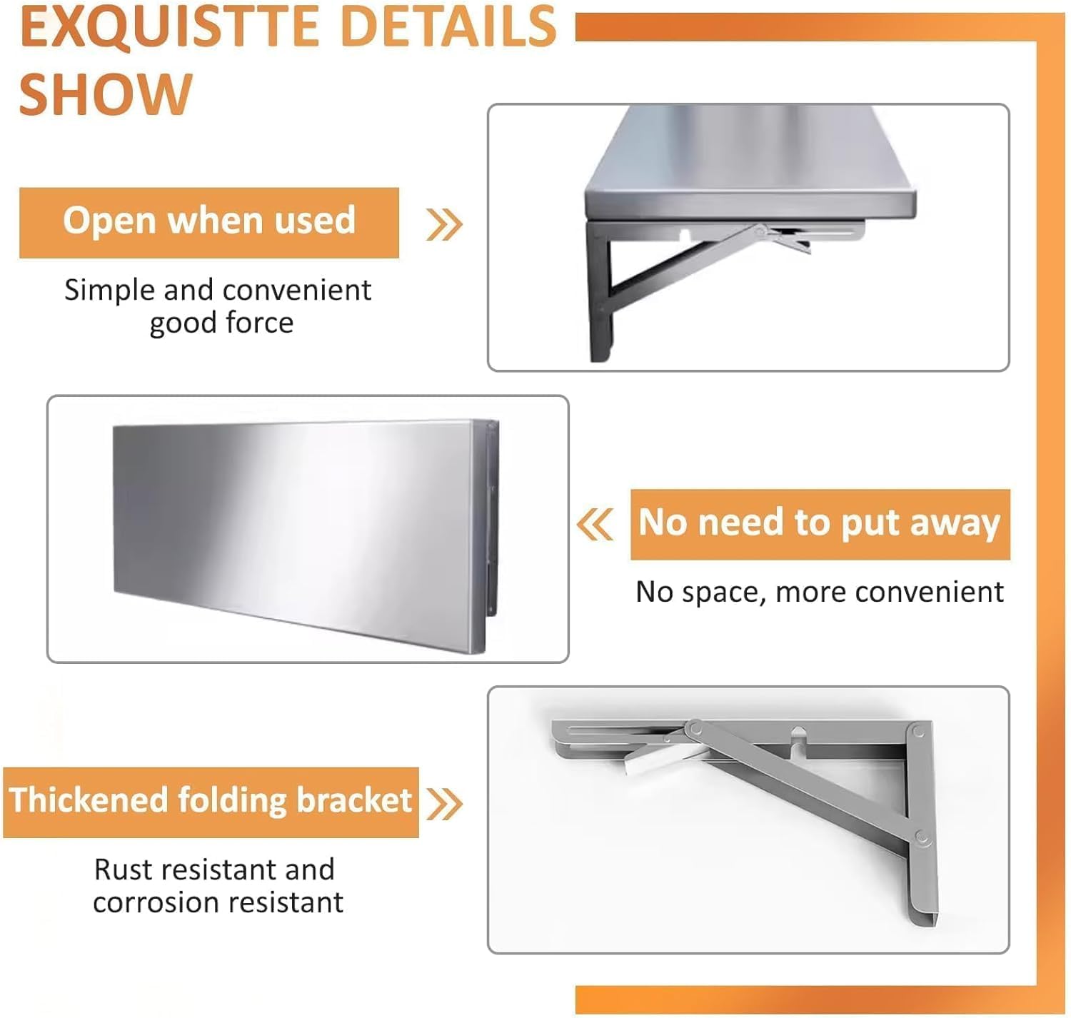 TAIMIKO Mensola A Parete Per Microonde 63x48 Cm | Acciaio Inox Con Foro Cavi E Protezioni, Carico Max 50kg