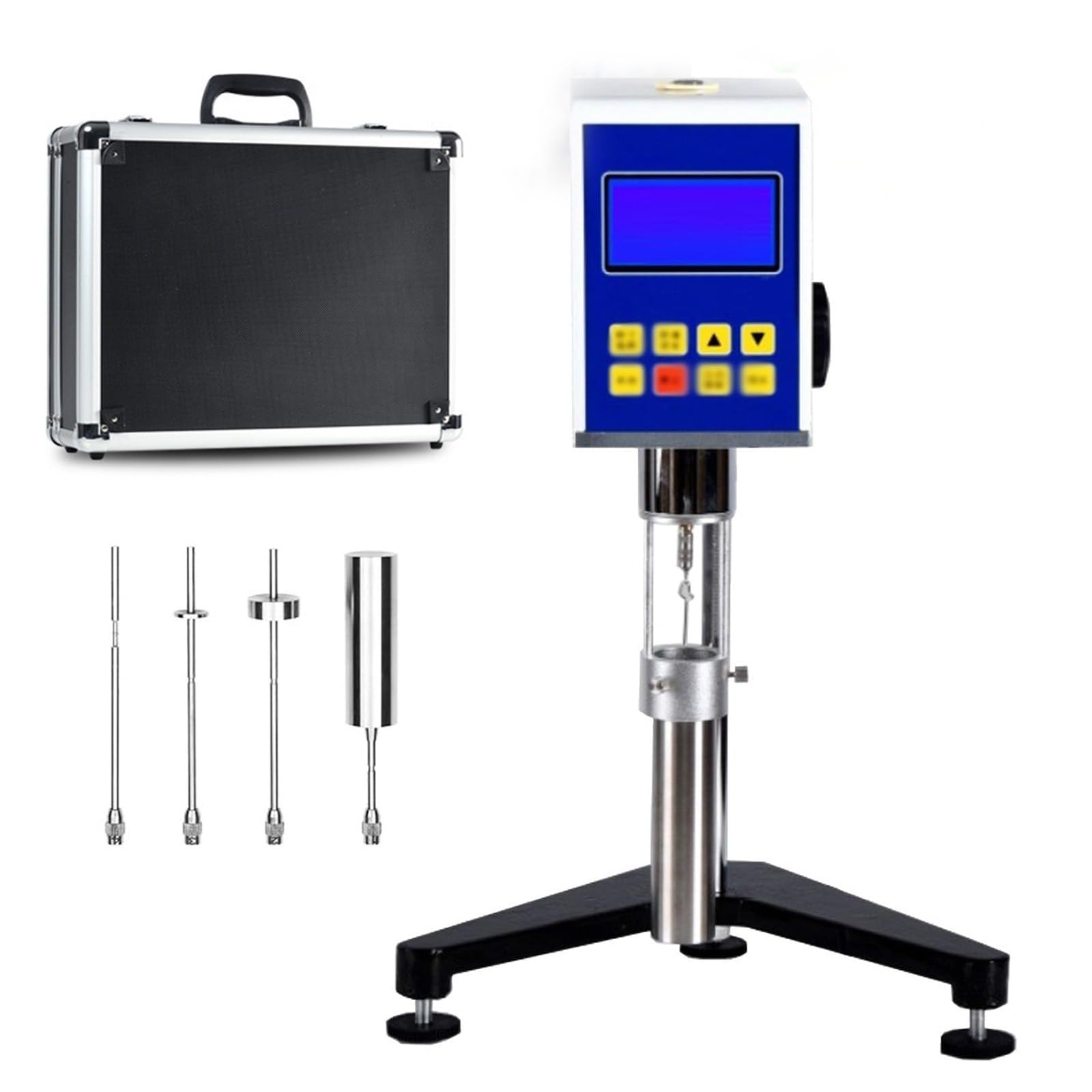 Viscosímetro digital giratorio con pantalla LCD, 4 rotores y 4 velocidades para pruebas precisas de viscosidad líquida y reología