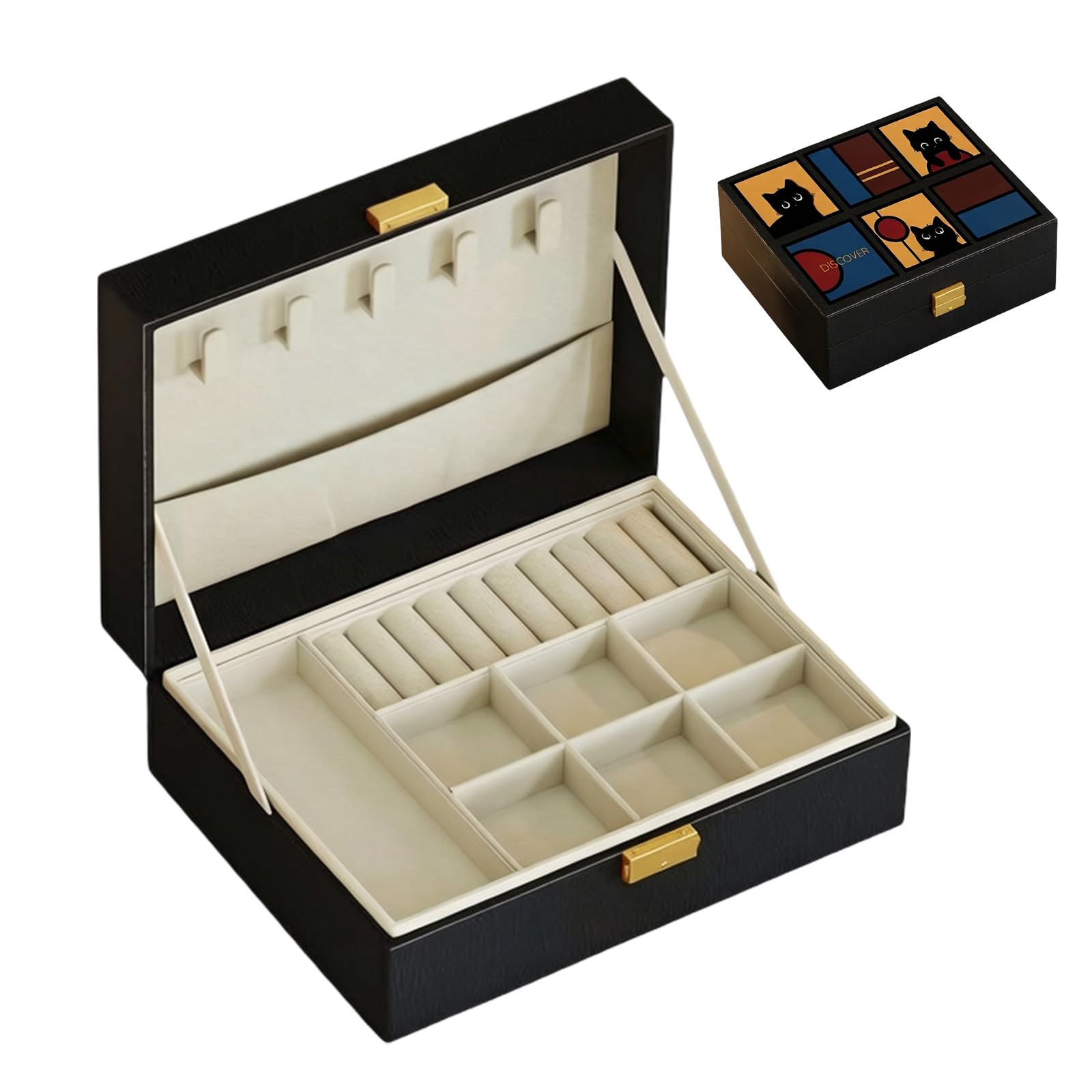 Piceioep Classical Vintage Styles Jewelry Holder with Spacious Interior and Compact Size Jewelry Organizers Perfect for Gift Giving Compact Organizers