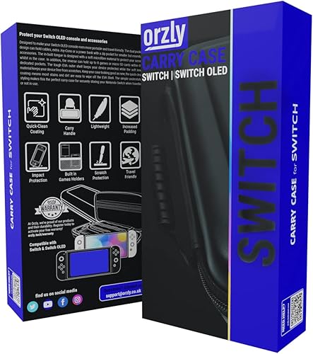 Miniatura 2 de Orzly Funda de transporte compatible con Nintendo Switch y la nueva consola OLED de Switch - Funda protectora de viaje portátil con bolsillos