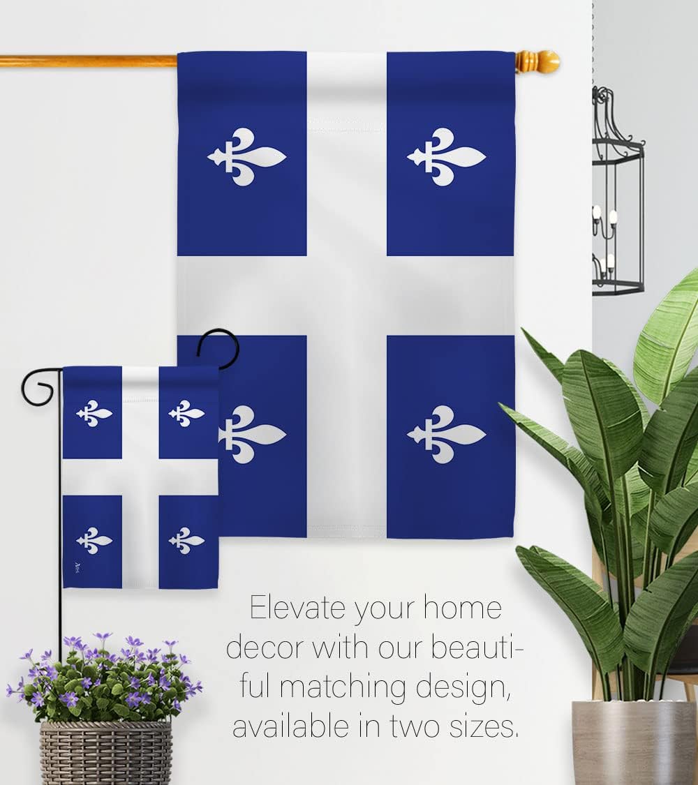 Quebec Garden Flag - Regional Canada Provinces Canadian Territories Region Country Particular Area - House Decoration Banner Small Yard Gift Double-Sided Made in USA 13 X 18.5