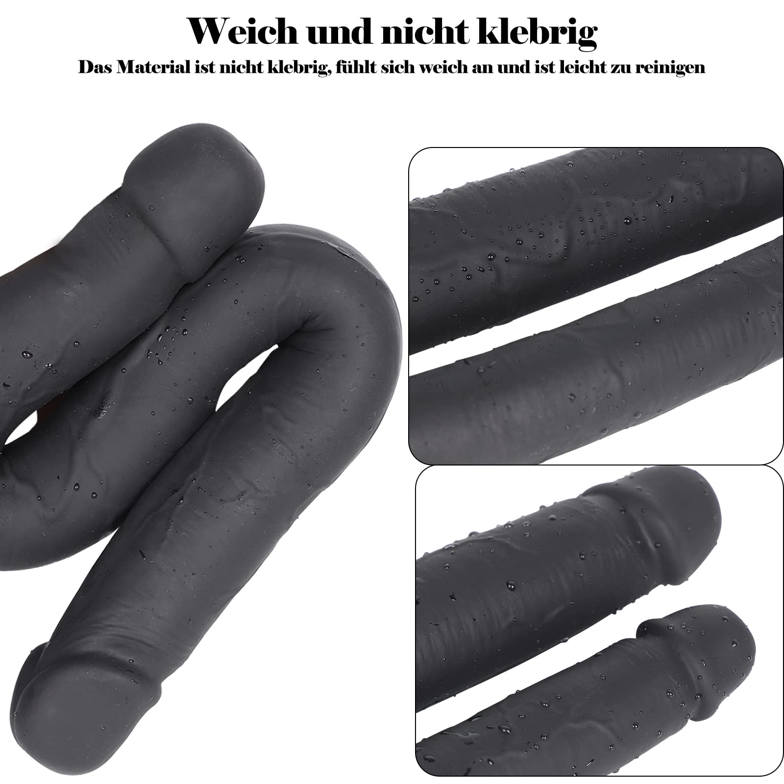 doppeldildo xxl BLACK XXL Natur Dildo Doppeldildo schwarz sehr realistisch 45x4,5cm Fetisch  BDSM main image 1