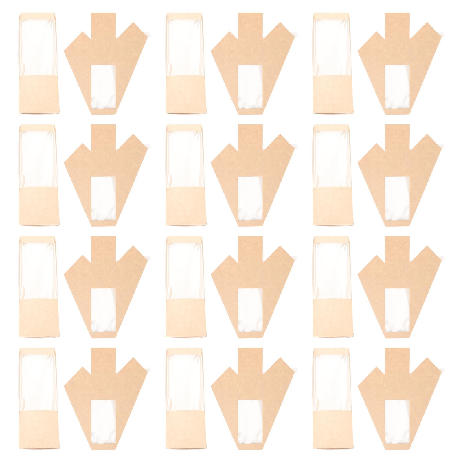 100 Piezas Caja de Sándwich Triangular de Papel Kraft, Portátil