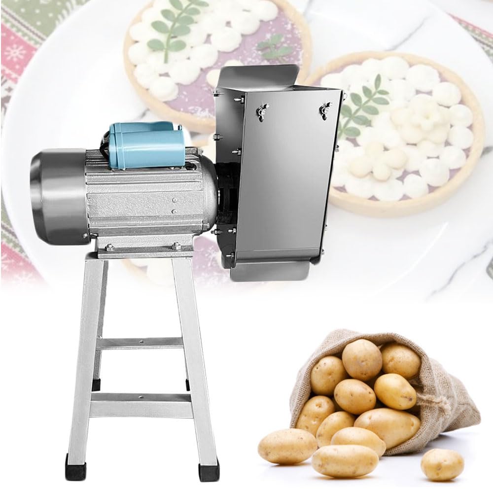 JOSBY Presse-purée électrique 100-200 kg/h, Presse-purée électrique 1100 W, meule de Presse-purée en Acier Inoxydable, Presse-purée Commerciale, Lisse, délicat, Bon goût et Gain de Temps, pour l'ail