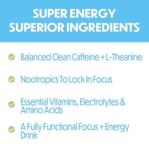 Miniatura 8 de Forgge Healthy Energy Drink Mix - Mezcla de bebida energética limpia con cafeína + B12, B6, vitaminas C y D - Polvo de bebida energética sin azúcar