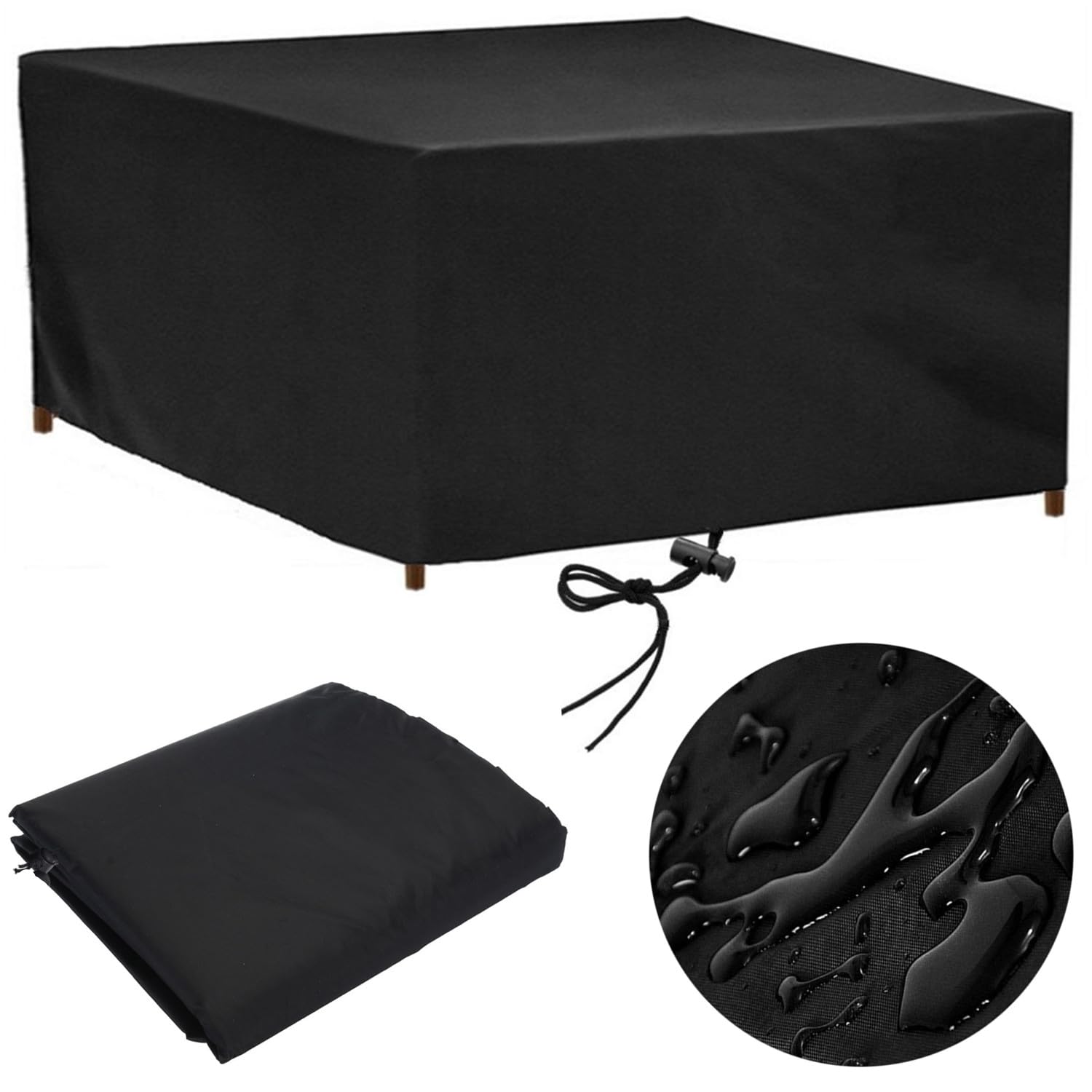 Garden Furniture Covers Waterproof 100 x 60 Outdoor Furniture Covers Waterproof 100x60x80cm Patio Garden Table Covers Waterproof Rectangular Rattan Garden Furniture Covers for Outside Anti-UV