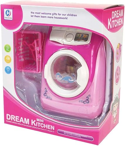 Vista 6 de Coherny Lavadora de juguetes para niños, mini simulación de casa de muñecas, muebles de cocina, juguetes para niños, juguete de casa