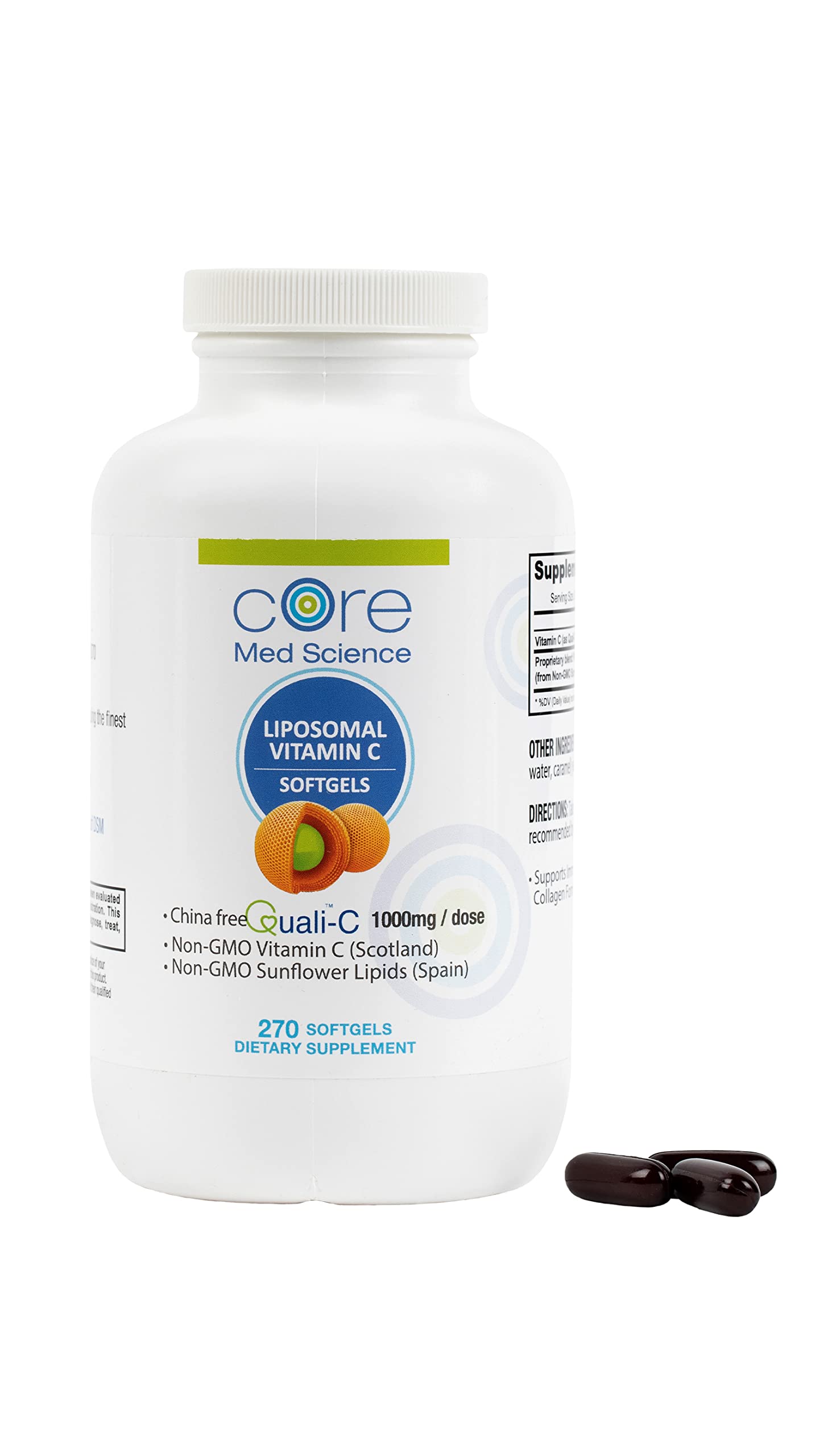 Buy Liposomal Vitamin C Softgels 1000mg/dose 3 Month Supply 270 softgels Quali®C Vitamin