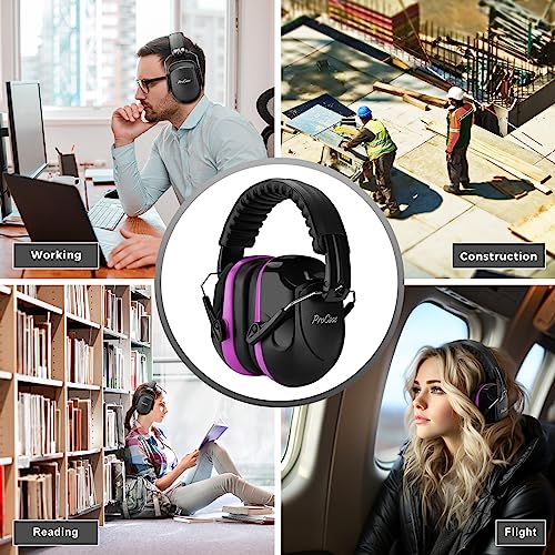 Image of ProCase Noise Reduction Ear Muffs, Sound Proof Ear Protection, NRR 28dB Noise Cancelling Headphones for Adults Kids Autism, Hearing Protection for Shooting Gun Range Mowing -Purple