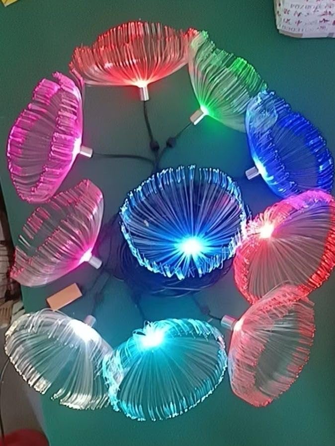 Lot de 10 guirlandes lumineuses LED en fibre optique 12 V pour décoration de Noël, décoration d'intérieur et d'extérieur 1,2 m
