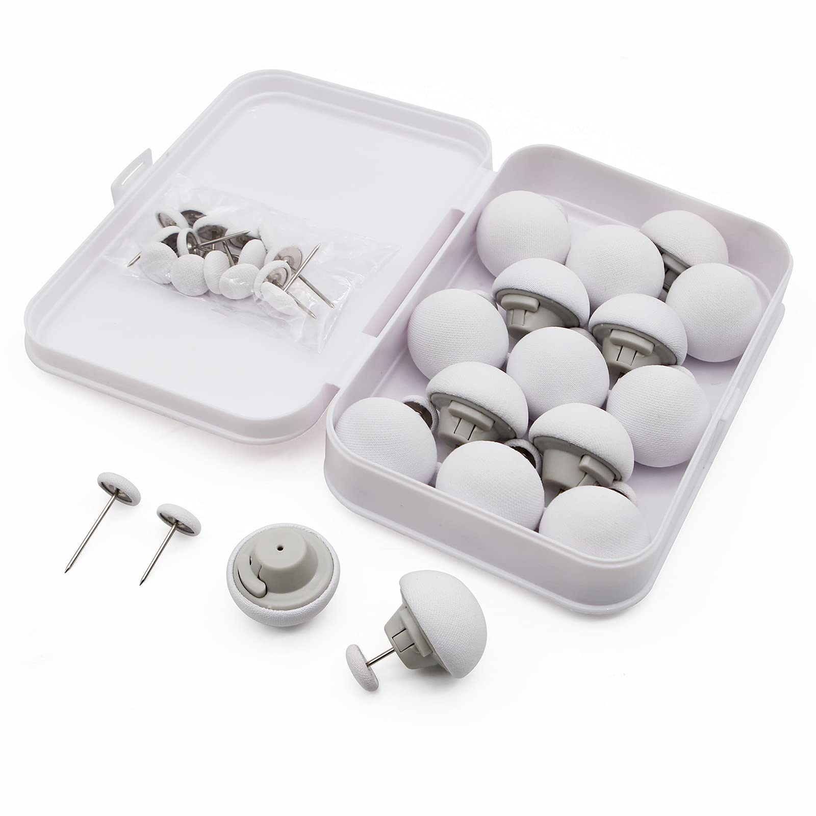 Clip Ferma Copripiumino - 20 Pezzi Con Bottoni A Fungo - Per Fissare Lenzuola E Trapunte - Bianco - Foto 9