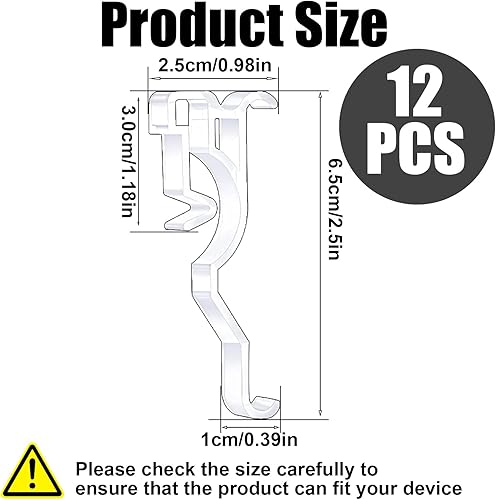 Miniatura 2 de Clips de cenefa de 25 pulgadas clips de cenefa de diseño oculto para persianas clips de plástico transparente clips de retención de repuesto para