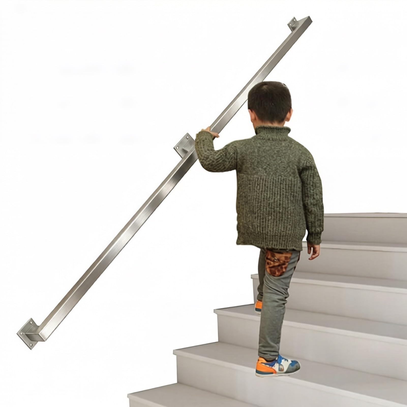 Liyadolaam Women's One Color Industrial Stairs Banister Railings, Square Pipe Handrails, Grab Rail For Outdoor Or Indoor Steps, Railings For People With Disabilities, Pregnant The Elderly(9Ft/270Cm)