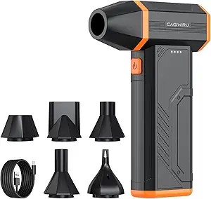 Compressed Air Duster,300000RPM Super Power Cordless Electric Air Duster,10000mAH Rechargeable Brushless Motor Blower,3-Gear Adjustable Turbo Fan Duster Blower for Computer,Car,Outdoor and House