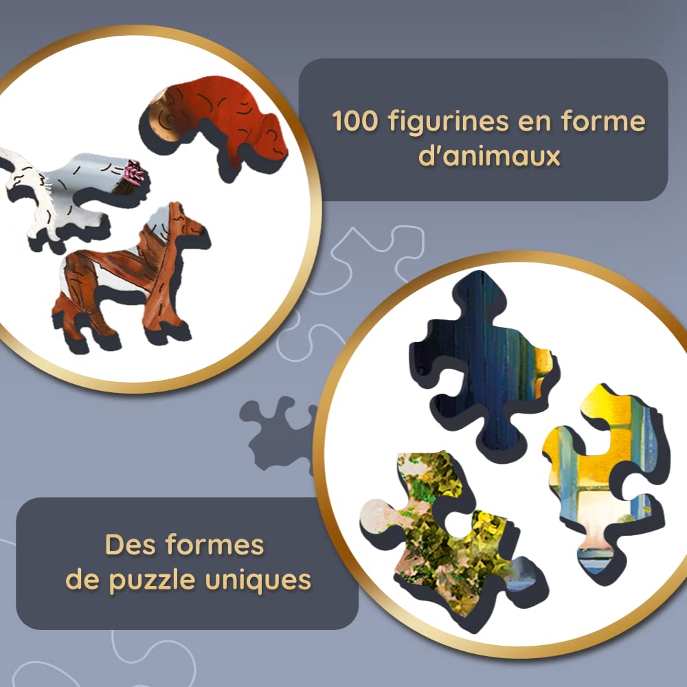 Trefl - Puzzle en Bois, De L'Amitié des Chiens - 1000 Pièces, Artisanat en Bois, Formes Irrégulières, 100 Figures d'animaux, Puzzle Moderne De Qualité Supérieure, Bricolage
