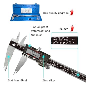 KETOTEK Digital Caliper, 300mm Vernier Caliper IP54 Waterproof with LCD