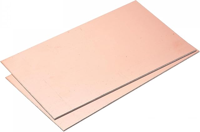 sourcing map PCB Copper Clad Board Laminate 180mm x 120mm x 1.5mm FR4 Glass Fiber Single-Sided for Circuit Projects, Pack of 2