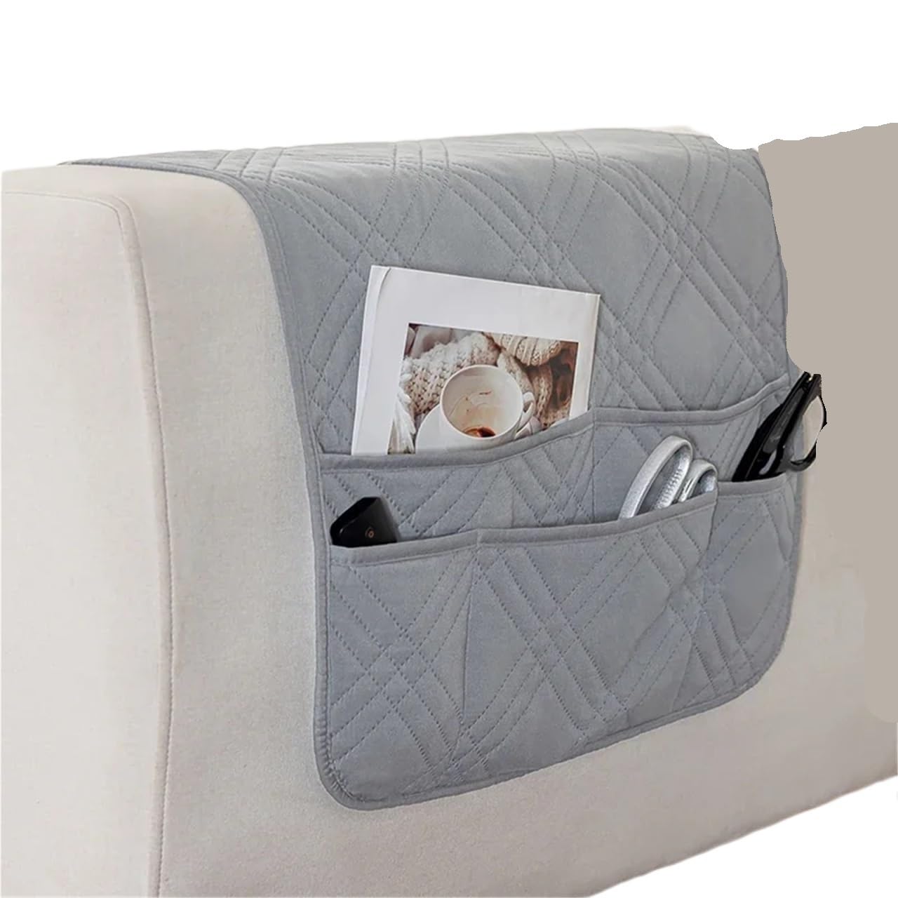 Zovloer Arm Chair Covers 2pcs Sofa Armrest Organizer With Pockets Anti-dirty Couch Armchair Hanging Storage Bags Chair Arm Protector Cover For Recliner Armchairs Sofas Couch(ColorA7)