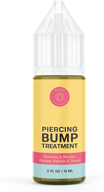 Base Labs Piercing Bump Treatment | Piercing Aftercare Keloid Shrinking Bump & Scar Removal | Healing & Soothing Piercing Aftercare | Keloid Shrinking Drops for Ear & Nose with Essential Oils | 15ml