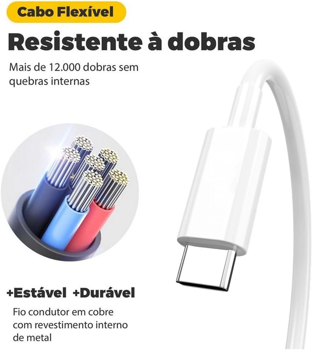 Cabo Tipo C Galaxy Book Pro Linha S NP340XLA, Branco, Original