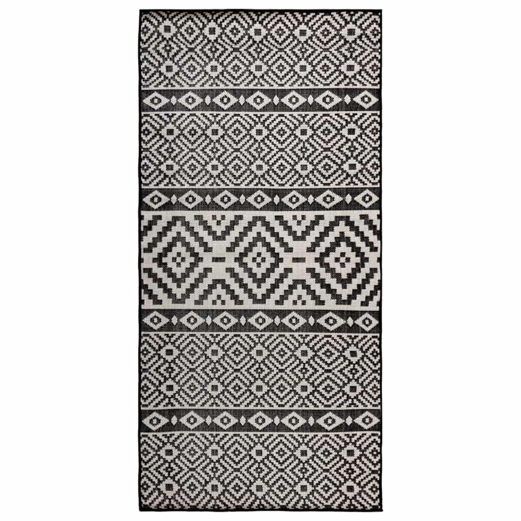 Hothingwell Zewnętrzny płaski dywan 80x150 cm Czarne paski