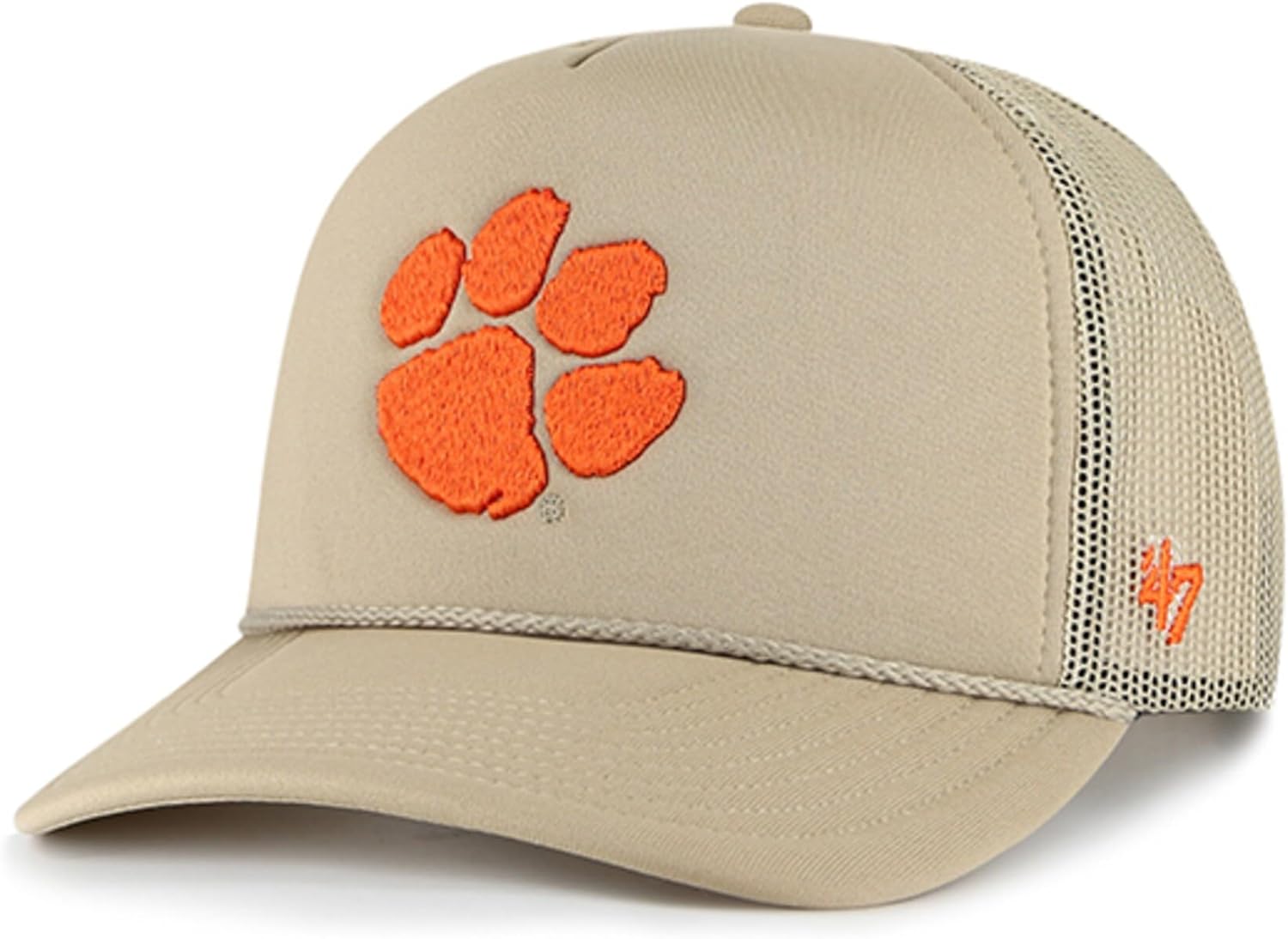 47 Brand NCAA Unisex Khaki Primary Logo Foam Trucker Adjustable Mesh Snapback Hat Adult One Size Fits All