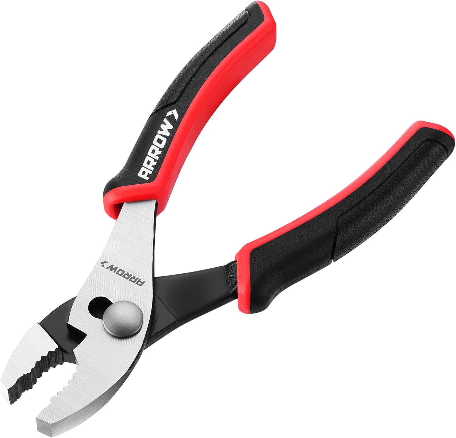 ARROW Slip Joint Pliers, 6 Inch High Carbon Steel Pliers Tool with Rust Resistant Finish, Comfortable TPR Handle, 3-Zone Jaw for Gripping, Tightening, or Loosening Nuts and Bolts