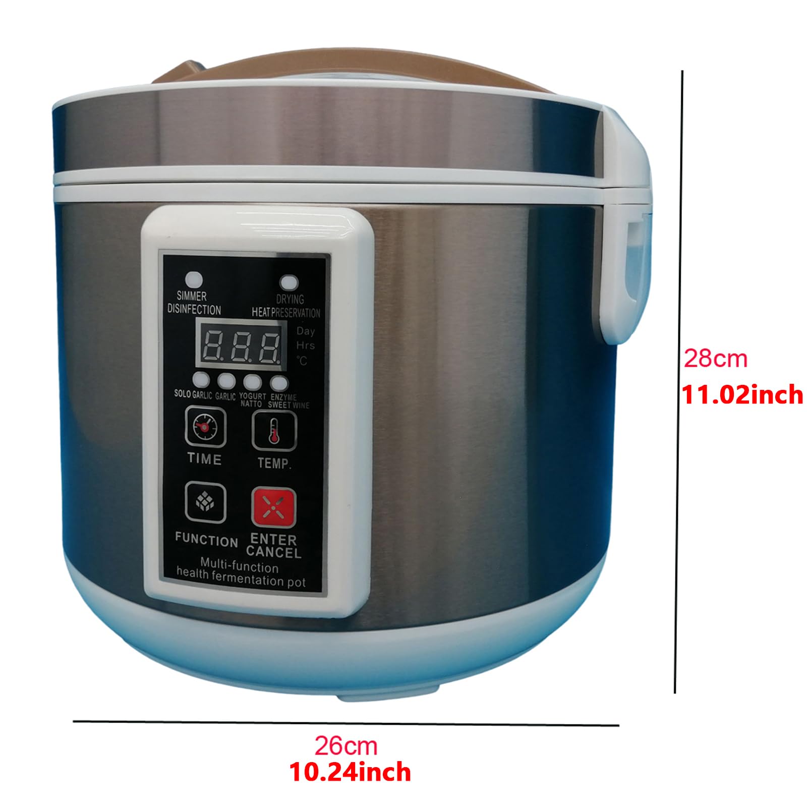 WYDDDARY 6L Multi-functional Health Fermentation Pot Black Garlic Fermenter Automatic Intelligent Fermenter for Yogurt Natto Sweet Rice Wine Fruit Vinegar 110V